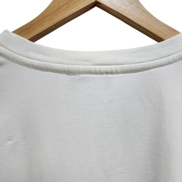 Karl Lagerfeld Sweatshirt Womens M White Black Modal Embroidered Floral Long Slv - Picture 7 of 10